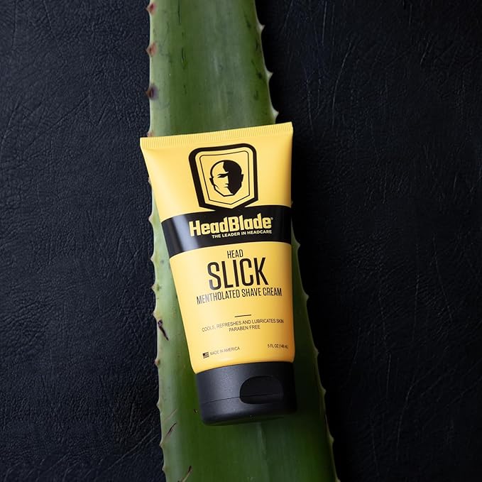 HeadBlade HeadSlick Shave Cream 5 oz for Smooth Head shaving for Bald Men, Helps with Irritation, Redness, & Razor Burn
