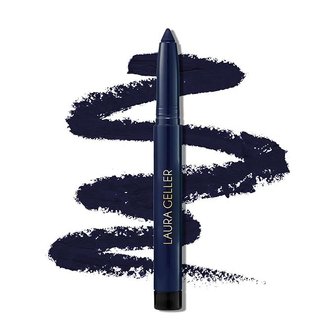 LAURA GELLER NEW YORK Kajal Longwear Kohl Eyeliner Pencil - Midnight Blue Kohl - Caffeine and Vitamin E - Smooth & Blendable Liner - Built-In Sharpener