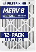 Filter King 23.5x25x2 Air Filter | 12-PACK | MERV 8 HVAC Pleated A/C Furnace by FilterKing