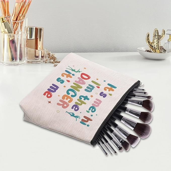 Dance Dancer Gifts Makeup Bag, Birthday Gifts for Dancers, Dance Bag Stuff for Women, It's Me Hi I'm The Dancer Cosmetic Bag, Dancing Teammate Gift for Women