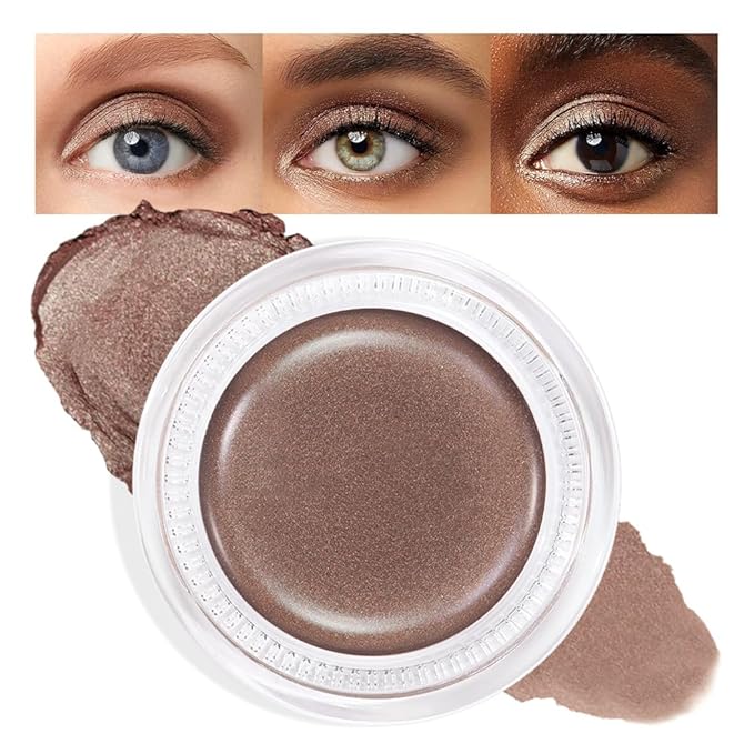 Cream Glitter Bronze Shimmer Metallic Eyeshadow Palette Makeup, Natural Single Mini Instant Holographic Eyeshadow For Women, Sombras Crema Para Ojos, Talc, Paraben & Cruelty Free, 20