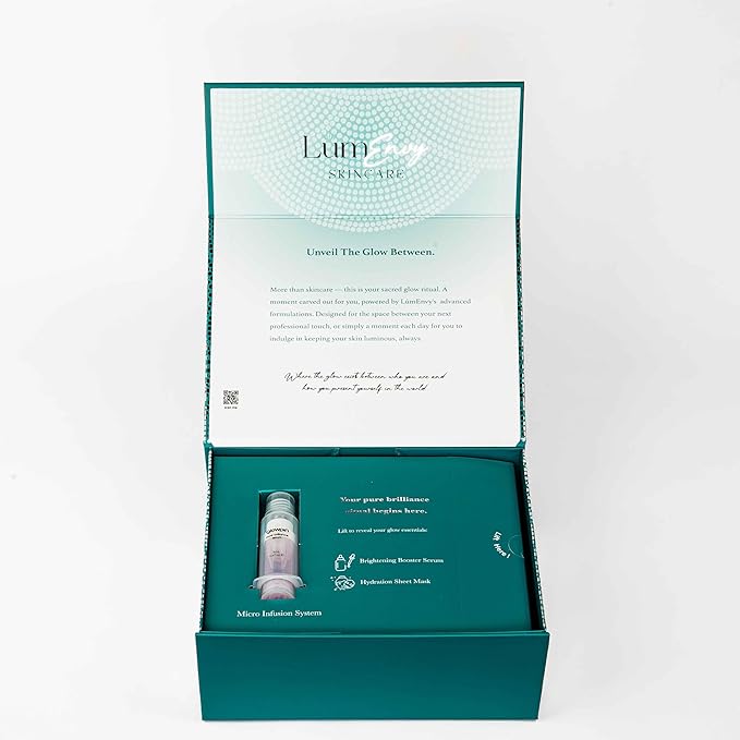LúmEnvy Skincare Bundle – The Glow Between™ | Set of Brightening Face Serum with PDRN, Two Glowpins Precision Exfoliators & 5 Hydrating Masks | Radiant, Luminous Skin Care