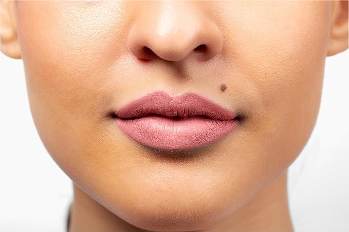 Aromi Pink Nude Matte Liquid Lipstick | Blush Beige Lip Color, Long-lasting, Waterproof, Vegan, Cruelty-free, Handmade (Toasted Almond)