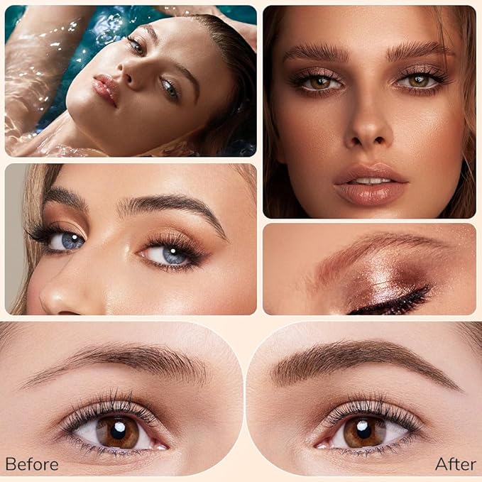 Magic Eyebrow Pencil 4-Tip 3D Microblading, Fine Stroke, Stay on All Day (Grey)