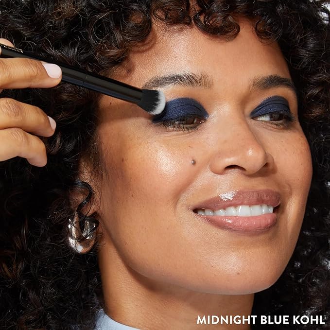 LAURA GELLER NEW YORK Kajal Longwear Kohl Eyeliner Pencil - Midnight Blue Kohl - Caffeine and Vitamin E - Smooth & Blendable Liner - Built-In Sharpener