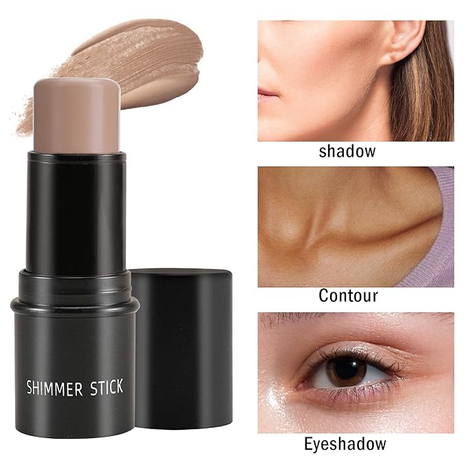 Boobeen Highlighter Makeup Stick Highlighter Bronzer Stick Glow Face Illuminator Highlight Contouring Sticks Waterproof Long-lasting