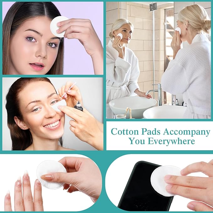 Maxcheck 2000 Pcs Cotton Rounds Bulk Exfoliating Rounds for Face Makeup Remover Cotton Facial Pads for Face Makeup Removal Toner Pads