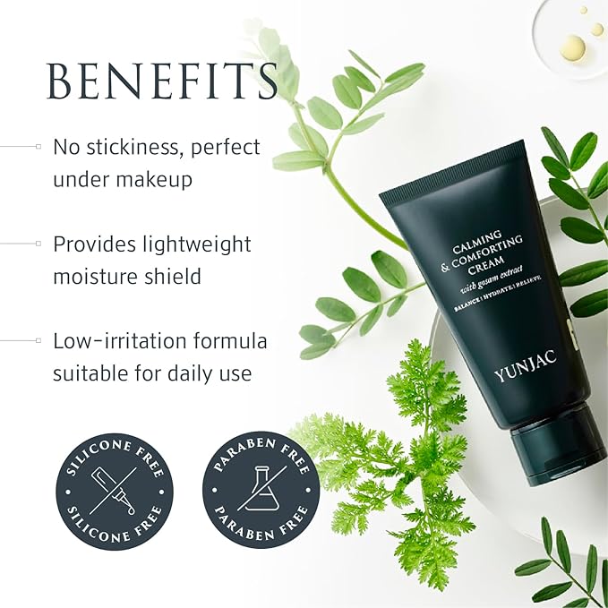 Calming & Comforting Cream (2.12 oz) - Lightweight Gel Texture Moisturizer for Sensitive Skin. Soothing Hydration Skin, Light Moisture Shield Before Makeup Application.