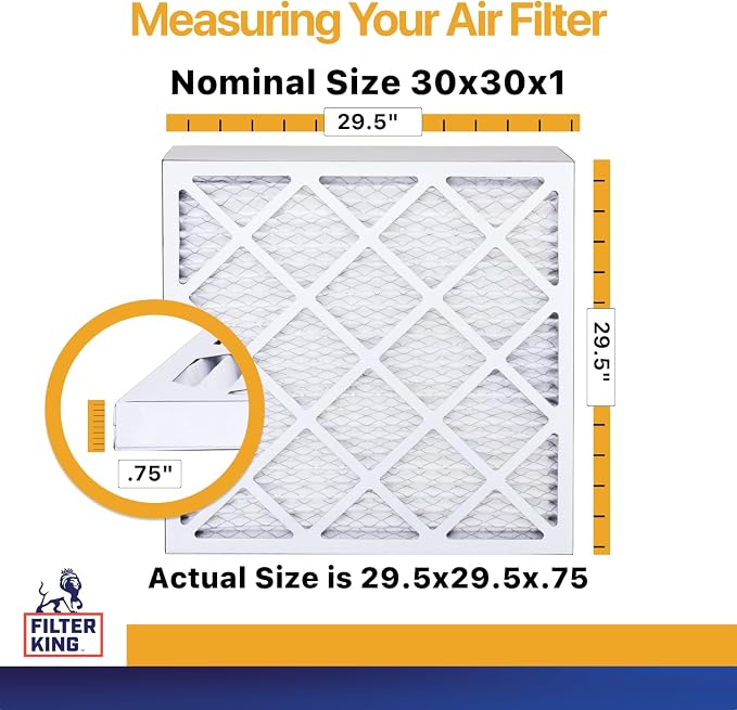 Filter King 30x30x1 Air Filter | 4-PACK | MERV 13 HVAC Pleated A/C Furnace - Image 2