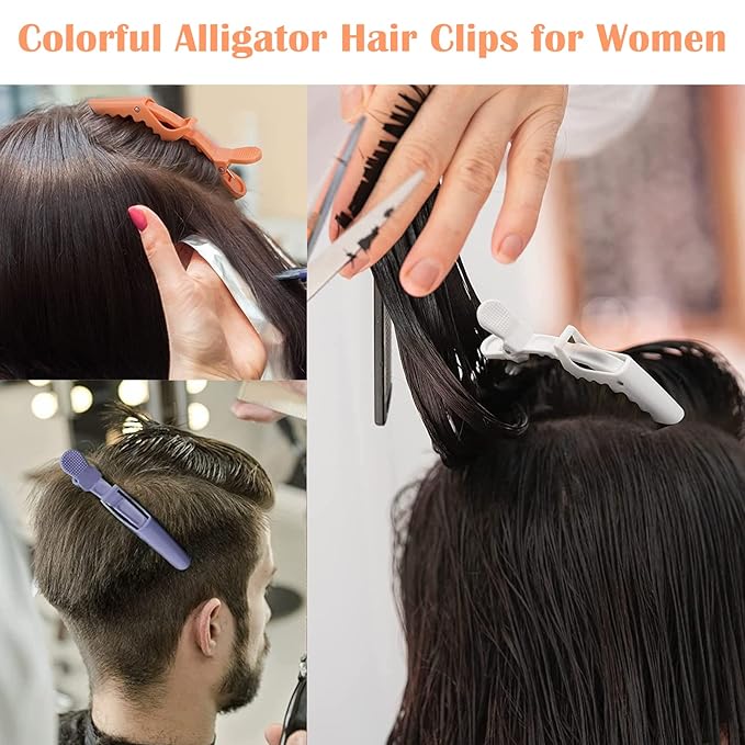 Ondder Colorful Alligator Sectioning Hair Clips, 24 Pack Large Hair Styling Accessories for Coloring, Cutting, and Salon Use - Women, Men, and Teens