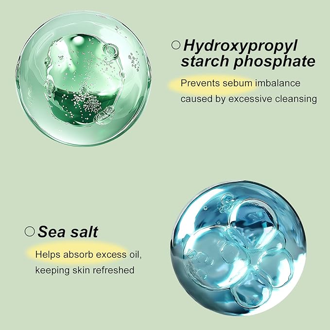 PORCOPE Gentle Moisturizing Cleanser with Amino Acids and Sea Salt Effective Oil Control for Oily and Sensitive Skin,Deep Cleans Pores, Makeup Remover and Skincare Two-in-One Daily Face Wash (200g)