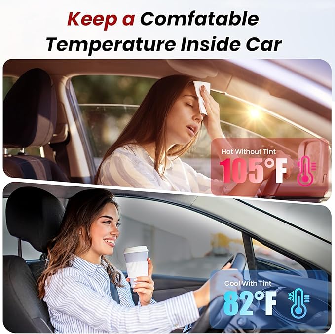 Car Window Tint, 2 PLY 5% VLT Premium Carbon HD Window Roll for Car, Home 24" in x 100'Ft Automotive Car Tint Privacy Film with Strength Adhesive, Blocks UV/IR Rays, Reduce Heat & Glare