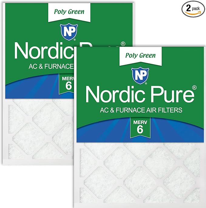 Nordic Pure 14x20x1 Poly Green MERV 6 AC Furnace Air Filters – Reduces Dust by NordicPure