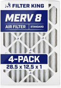 Filter King 28.5x12.5x1 Air Filter | 4-PACK | MERV 8 HVAC Pleated A/C Furnace by FilterKing