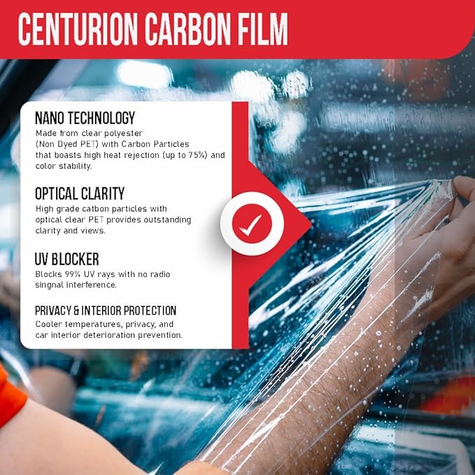 United Professional Window Film – Centurion 2Ply High Performance Carbon Film Superior UV Protection (50%, COMBO-PACK-20Inchx100Ft x3)