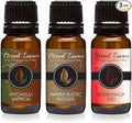 Eternal Essence Oils 2 Pack 10ml Premium Fragrance Oil - Patchouli Saffron, Barbershop 1920 & Warm Rustic Woods - for Candle, Soap Making, Aromatherapy, Diffusers, Home Care, & Humidifiers