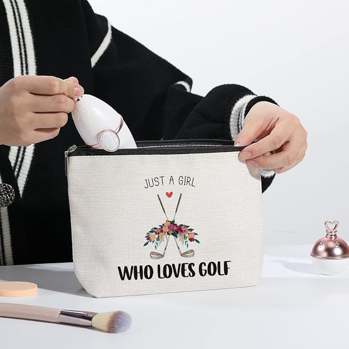 Golf Makeup Bag - Team Gift for Lovers and Sports Enthusiasts, Inspirational Present for Women Golfers, Friendship Birthday Gift for Her Female Friend