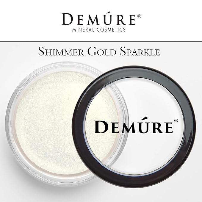 Demure Mineral Make Up (Gold Sparkle) Eye Shadow, Shimmer Eyeshadow, Loose Powder, Glitter Eyeshadow, Eye Makeup, Professional Makeup
