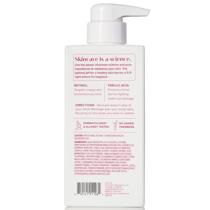 MEDIX Fragrance Free Retinol Face Moisturizer & Body Lotion Crepey Skin Care Treatment | Anti Aging Firming Retinol Cream For Face Targets Loose Crepe Skin, Wrinkles, & Fine Lines, 15 Fl Oz, 2-Pack