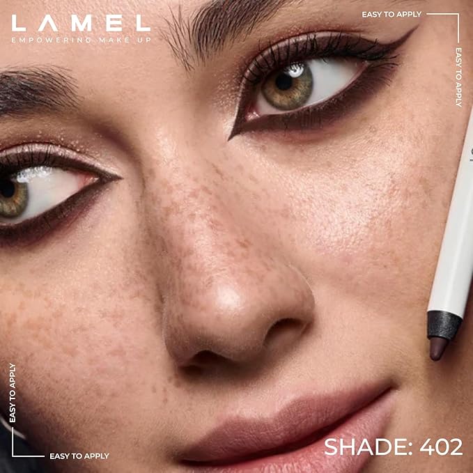 Lamel Brown Eyeliner, Ultra Long Lasting Gel Eyeliner Pencil, Waterproof Eye Liner, Smudge Proof, Creamy Eye Pencil, Sweat Proof Makeup, Highly-Pigmented (402 Shade)
