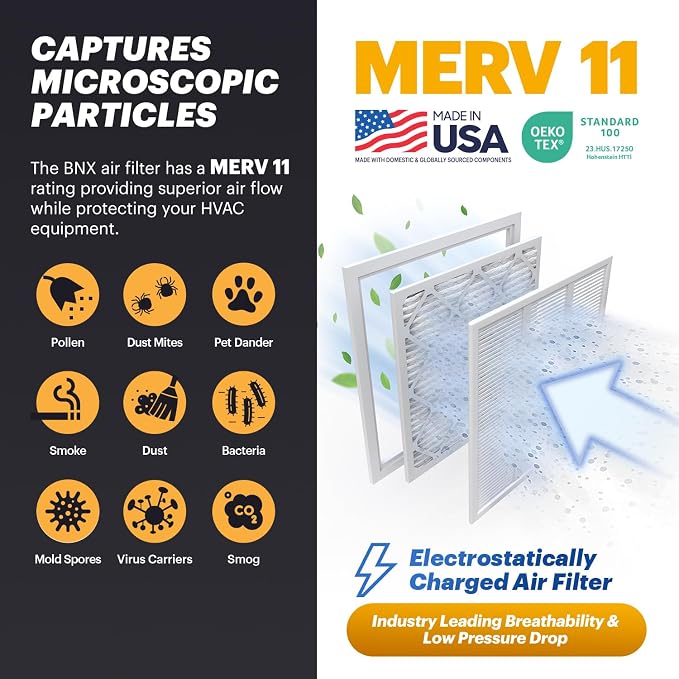 BNX TruFilter 20x23x1 Air Filter MERV 11- MADE IN USA - Image 3