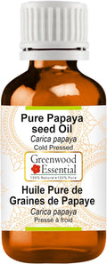 Greenwood Essential Papaya seed Oil (Carica papaya) | Cold Pressed | Natural | Undiluted | For Diluting Essential Oils | For Skin & Massage | Men & Women | 50ml (1.69 oz)