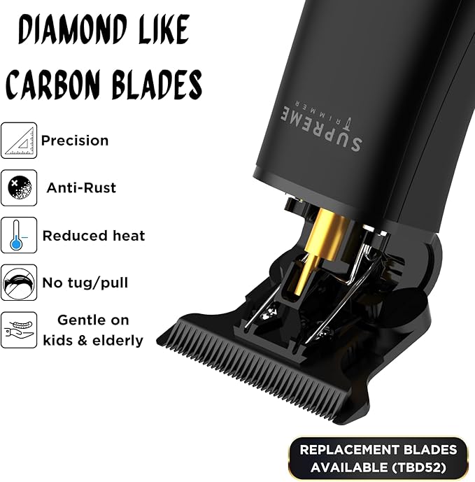 Supreme Trimmer Professional T Shaper ST5206 – Cordless Hair & Beard Liner for Men | Zero-Gap Precision Edger Clippers | Quiet, Lightweight, Long Battery Life | Barber & Home Use