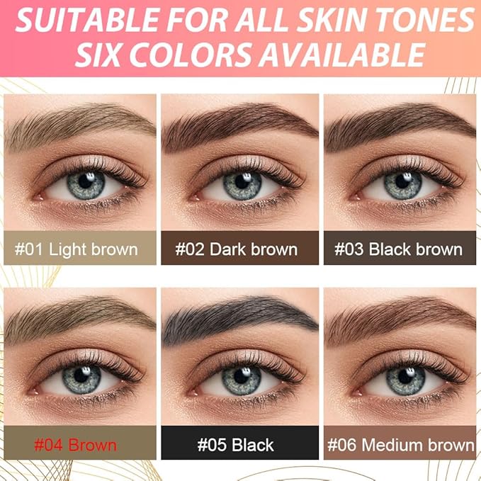1Pcs Brown Magic Microblading Eyebrow Pencil Contouring Pen Brow for Eyes, Dual-Ended Micro-Fork-Tips Applicator for Hair Like Strokes with Dual-ended Eyebrow Brush Long Wear Waterproof lápiz de cejas