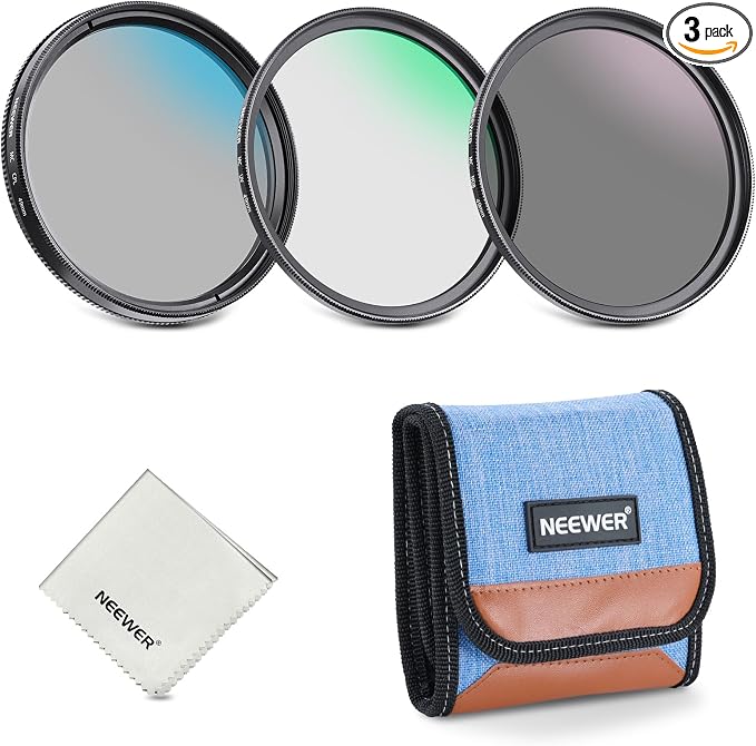 NEEWER 49mm UV CPL ND Lens Filter Kit, UV Protection + Circular Polarizing + by Neewer