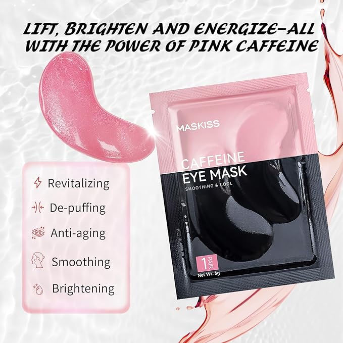 Under Eye Patches (30 Pairs), Caffeine Eye Masks for Dark Circles Puffy Eyes Undereye Bags, Collagen Eye Patches for Wrinkles and Puffiness, Skin Care Gift for Her