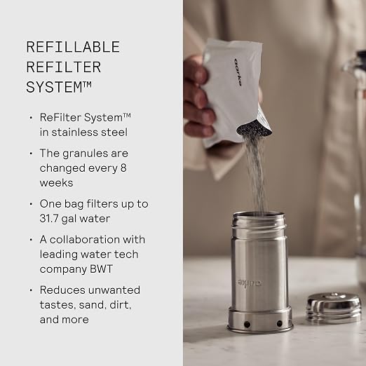 Aarke Purifier Regular 1.18L Glass Pitcher Bundle w/Steel Filter, 3 Enriched + - Image 3