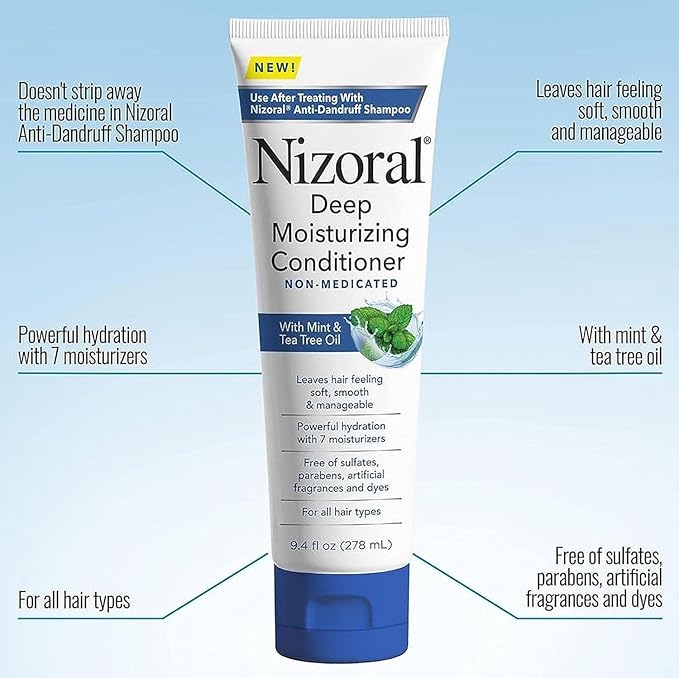 Nizoral Anti-Dandruff Shampoo, 14 Oz + Deep Moisturizing Conditioner, 9.4 Oz Bundle