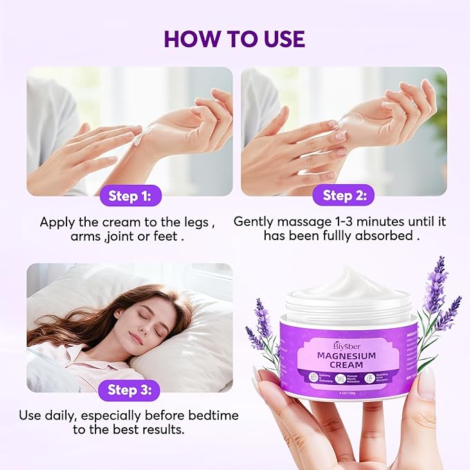 Topical Magnesium Lotion Cream for Sleep: Magnesium Nighttime Cream for Women And Men (2.2 Fl Oz)