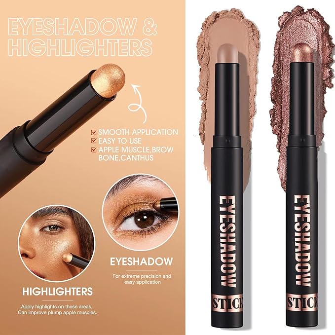 Rose Pink Matte Eyeshadow Pencil Cream Eyeshadow Stick, High Pigmented Long Lasting Waterproof Eye Shadow Pencil Makeup, Hypoallergenic eyeshadow Highlighter Stick Eye Liner (11#)