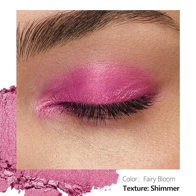 Single Pink Eyeshadow Matte Shimmer Highly Pigmented Blendable Longwear Powder in Magnetic Refill Pan for Custom Palette Easy to Apply and Remove (Fairy Bloom)