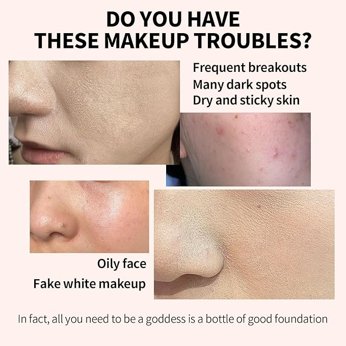 6-in-1 Makeup Infused with 1% Hyaluronic Acid- Matte + Poreless Liquid Foundation For A Glowing & Soft-Focus Look, Suitable for All Skin Types (403 Deep, 6-in-1 Makeup Foundation)