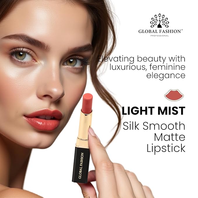 Global Fashion Silk Smooth Matte Lipstick – Long-Lasting, Luxurious Color, Rich Hydration, Lightweight Formula, Lightweight Matte Lip Color for Women, Available in Multiple Shades (104, 0.12 oz)