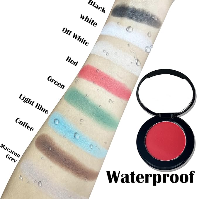 MEICOLY Red Single Eyeshadow with Mirror,Matte Eye Shadow for Halloween Makeup,Pressed Powder Eyeshadow,Matte Shade Eyelid Color Eye Makeup for Women and Girls,High Pigment,Long Wear,Waterproof