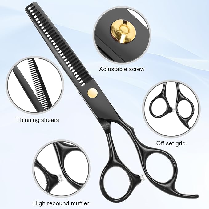 Hair Cutting Scissors Kit, Professional Barber Shears Set with Hair Scissors Thinning Shears, Tijeras para Cortar Cabello Haircutting Sheers Hair Cut Blending Salon Scissor for Men Women Pet