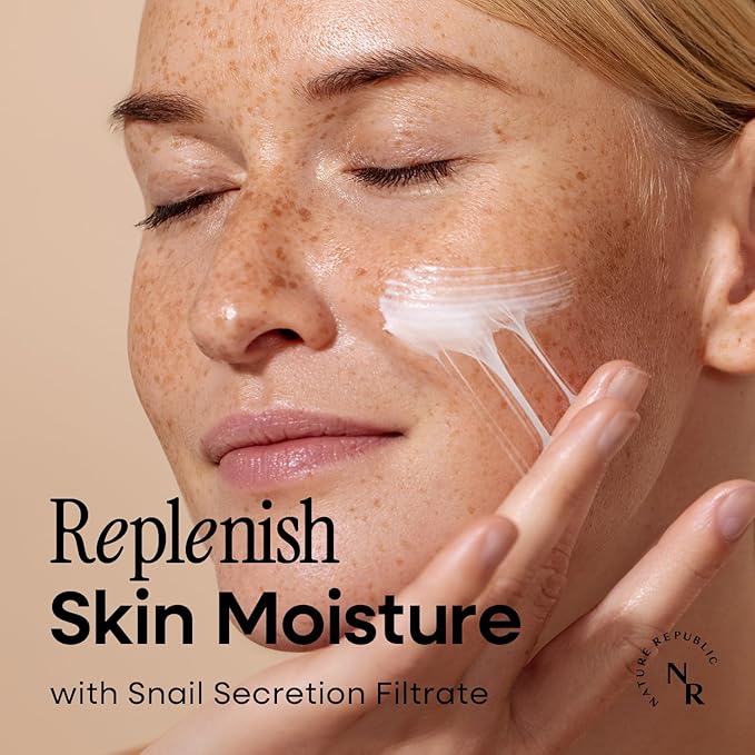 Nature Republic Snail Mucin Cream - Korean Moisturizer, Advanced Face Moisturizers for Skin, Snails, Asian Skincare, K-Beauty Care, Hydrating, Glass Facial Mucus, 52mL/1.75 Fl.Oz