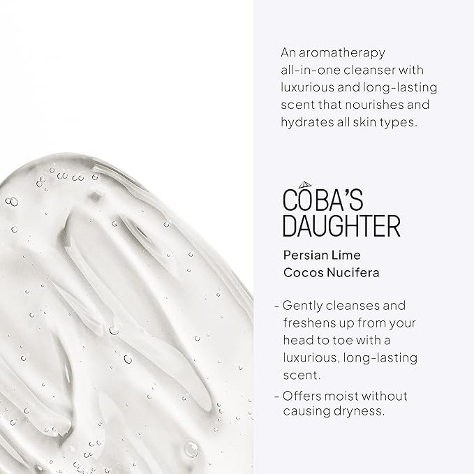 COBA'S DAUGHTER 3in1Soap Bubble Bath | Body Wash, Hand Wash| Cleanse, Nourish & Soften Skin with Inulin & Seaweed Extract | Persian Lime & Coconut Scent(16.9oz)