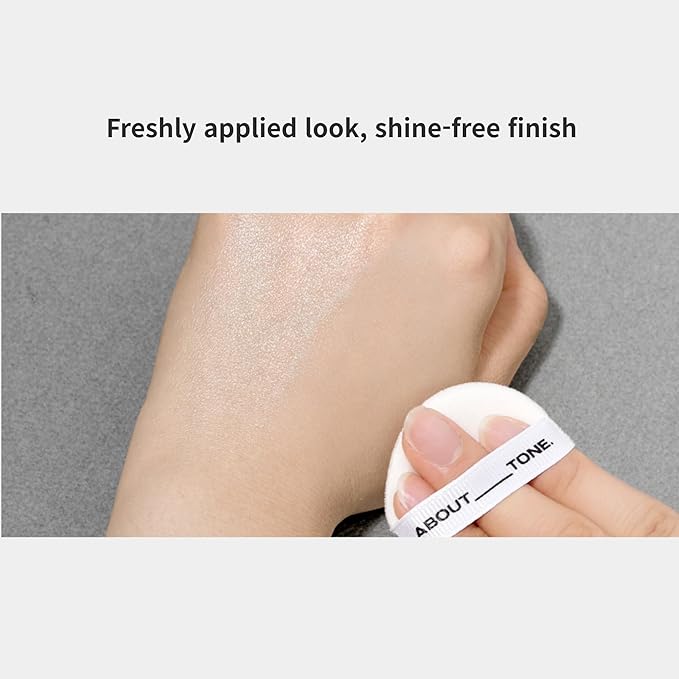 ABOUT TONE Sebum Cut Powder Pact 0.28oz - Extreme Sebum Control Pressed Powder Compact with Mirror and Puff Non-Dry Oil Cut Ultra-Fine Texture Face Makeup Finishing Setting Fixing Longlasting Vegan