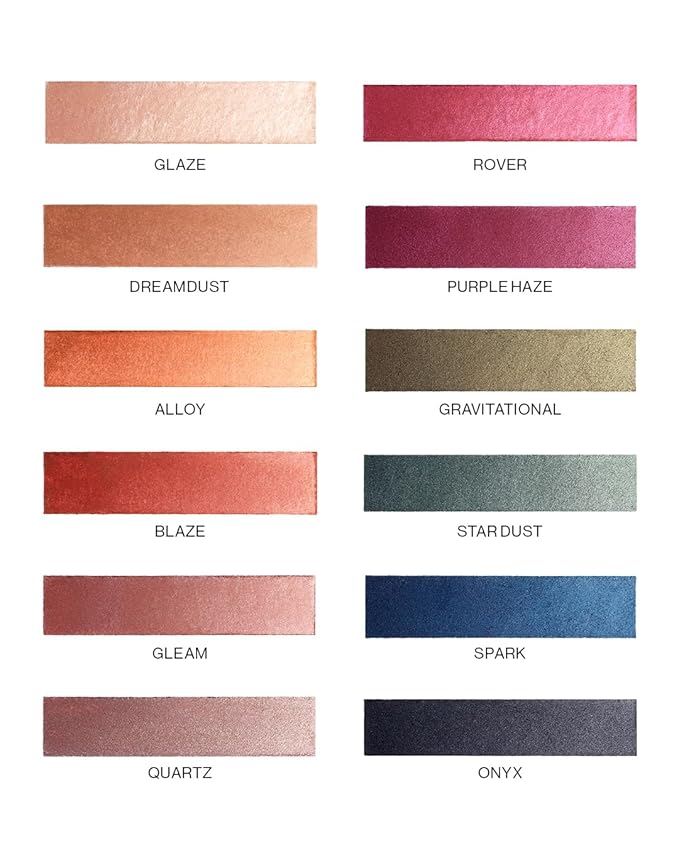 MAKE Beauty Multi-Chromatic Eye Shadow. Metal Reflecting Luminous Foil Finish Creamy, Buildable, Dimensional Long-wear, Crease-proof Powder Eyeshadow, Multichrome Shade - Spark, Navy Blue