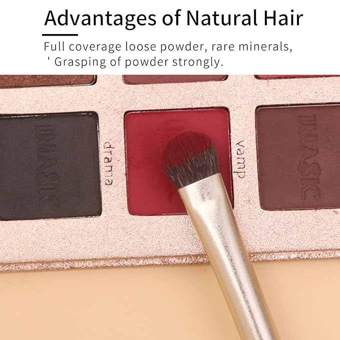 Natural Goat Hair Eye Shadow Brush Set, Pony Hair Eyeshadow Brushes Set, Small Nose Contour Brush, Angled Eyeshadow Brush, Eyeshadow Blending Brush, Eye Makeup Brushes Set Professional - E200