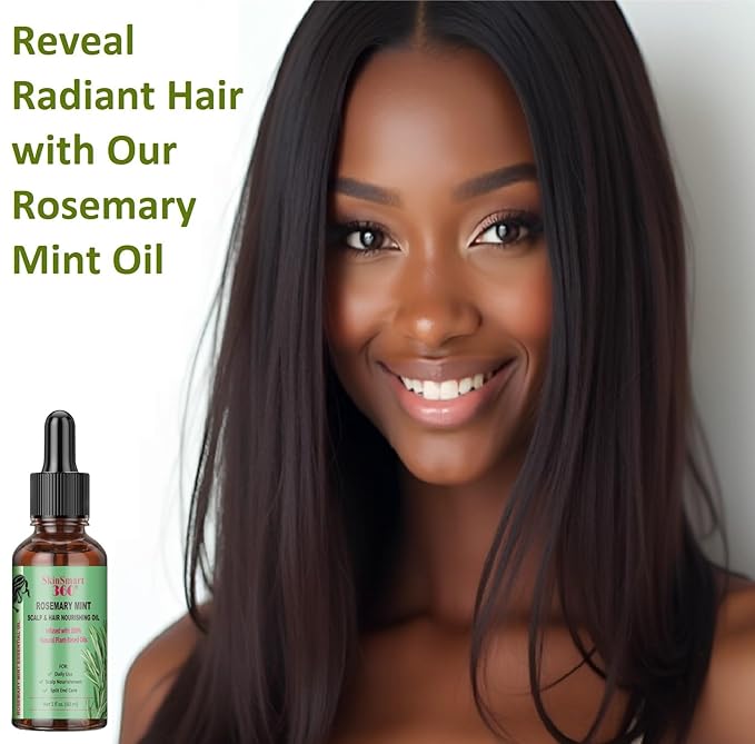 SkinSmart 360® Rosemary Mint Hair Growth Oil & Scalp Care for Men & Women – 100% Natural, Plant-Based, Non-Greasy Formula for Hair, Eyebrows & Lashes – 60 mL