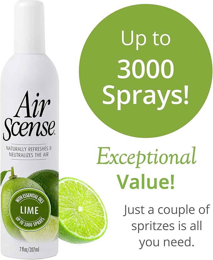 Air Scense Essential Oil Air Freshener - Lime Scent - Non-Aerosol - 7 fl oz | Refreshing, Long-Lasting Scent | Eco-Friendly | Exceptional Value
