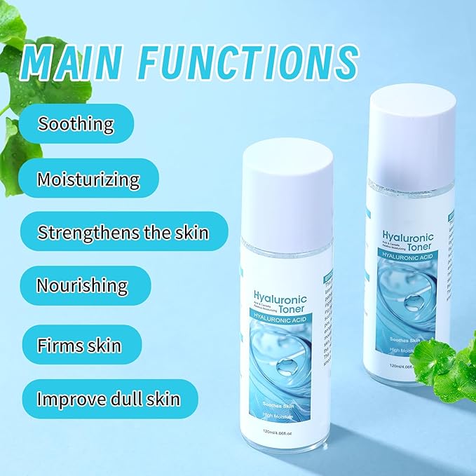 Centella Asiatica Toner, Hyaluronic Acid Face Toner, Facial Toner for Women, Deep Moisturizing, Soothing for Sensitive, Oil, Dry Skin All Skin Types, 4.06fl.oz/120ml