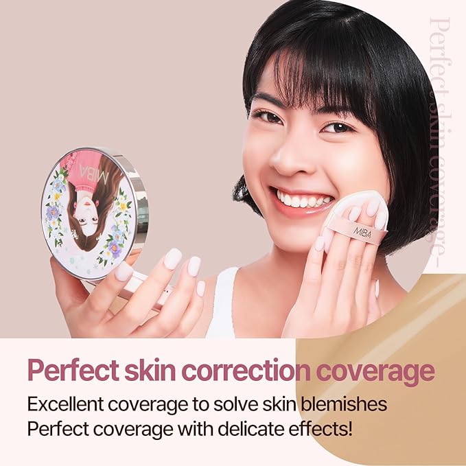 MIBA Ion Calcium Foundation Double Cushion RX No 27 Big Cushion SEASON2 Long Lasting Effect. Skin moisturizing. Glow Makeup High Coverage. Skin tightening relief. Smooth adhesion.(25 g / 0.88 oz)