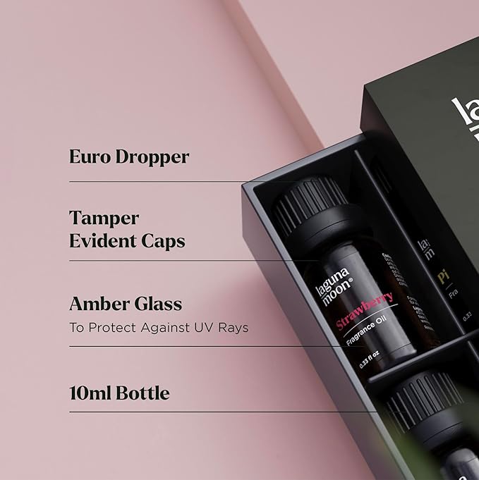 Fragrance Oil Set - Premium Grade 10 Pcs Scented Oils for Candle Making, Soap Scents, Aroma Beads, Bath Bombs, Perfume & Flavoring Oil for Lip Gloss - Essential Oils with Fruity Scents (10ml)
