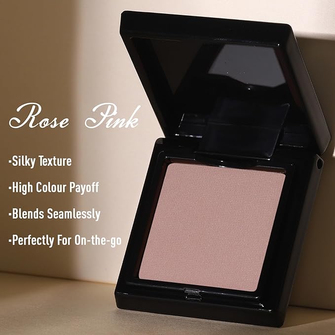 UCANBE Dusty Rose Pink Single Eyeshadow Palette, Neutral Mauve-Pink Matte Mini Eye Shadow Powder, Highly Pigmented Professional Long-Lasting Waterproof Makeup Pallet